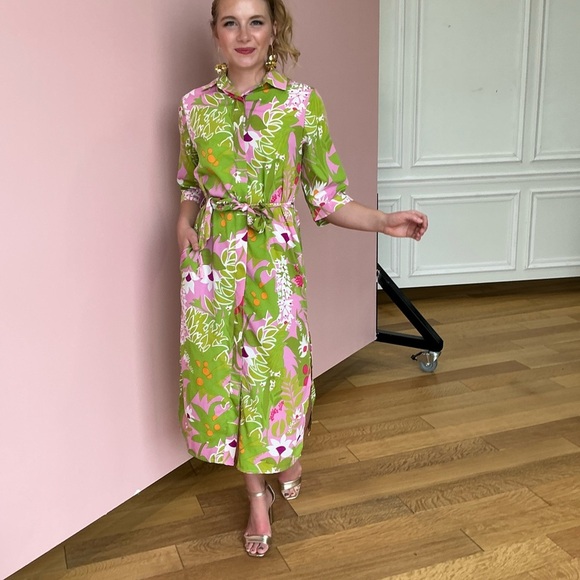 Floral Green and Pink Dress - Picture 6 of 6